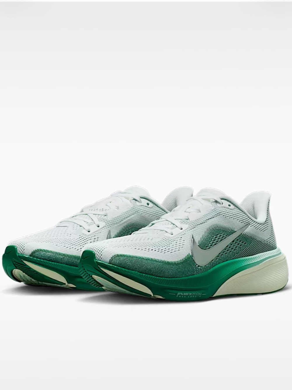 Nike Pegasus 42 White and Green Running Shoes - womens size 9.5 NEWEST EDITION